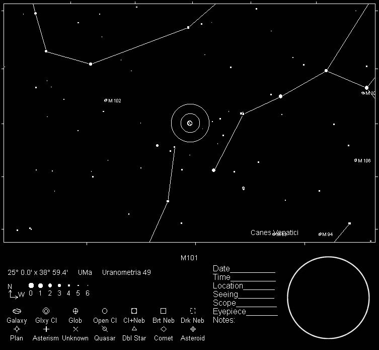 M101 Telrad Finder Chart