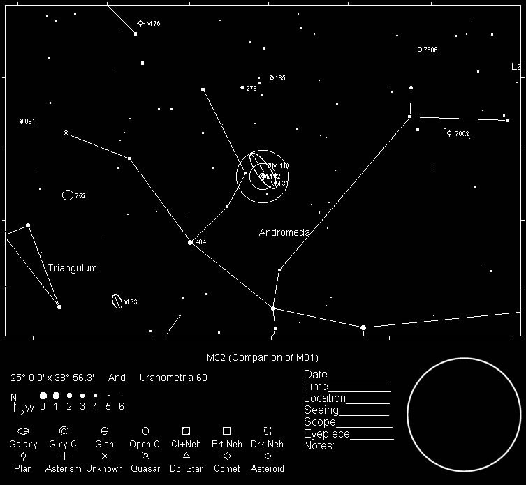 M32 Telrad Finder Chart