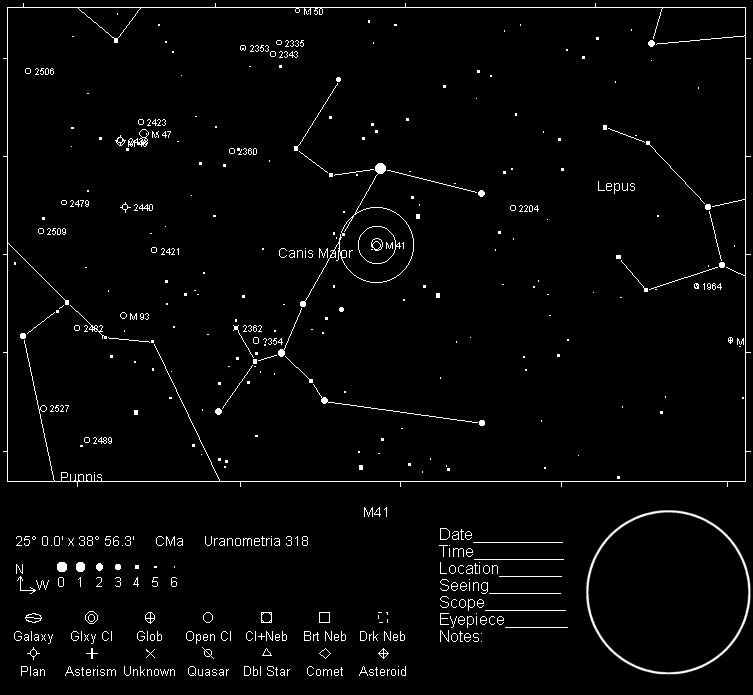 M41 Telrad Finder Chart