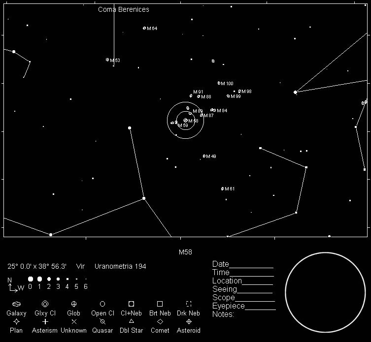 M58 Telrad Finder Chart