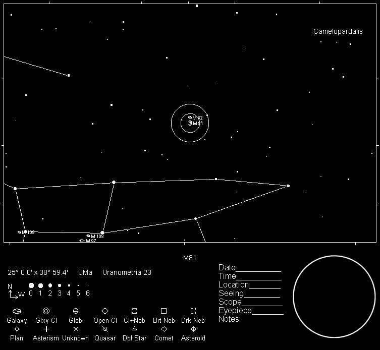 M81 Telrad Finder Chart