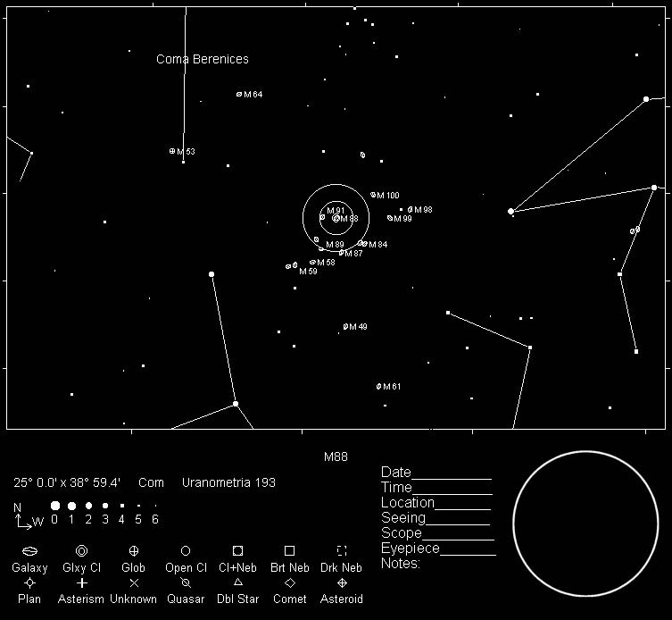 M88 Telrad Finder Chart